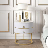 Okzy Round Nightstand with Drawer Bedside Table Side Table "Special Offer"
